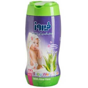 دستمال مرطوب کودک فیروز بسته 64 عددی