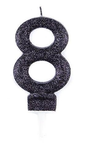 شمع اکلیلی مشکی عدد 8 (هشت)