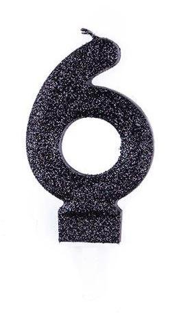 شمع اکلیلی مشکی عدد 6 (شش)
