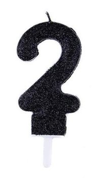 شمع اکلیلی مشکی عدد 2 (دو)