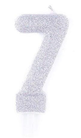شمع اکلیلی نقره ای عدد 7 (هفت)
