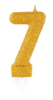 شمع اکلیلی طلایی عدد 7 (هفت)