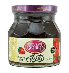مربا توت فرنگی شیشه موسوی 320 گرمی