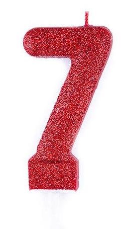 شمع اکلیلی قرمز عدد 7 (هفت)