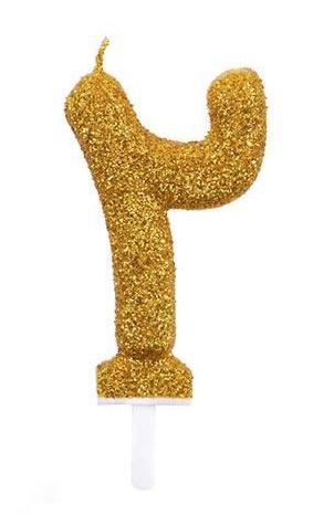 شمع اکلیلی طلایی عدد فارسی 2 (دو)