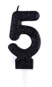 شمع اکلیلی مشکی عدد 5 (پنج)