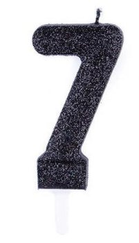 شمع اکلیلی مشکی عدد 7 (هفت)