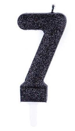 شمع اکلیلی مشکی عدد 7 (هفت)