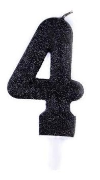 شمع اکلیلی مشکی عدد 4 (چهار)