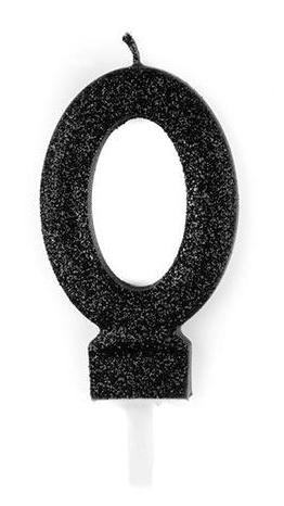 شمع اکلیلی مشکی عدد 0 (صفر)