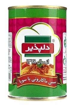 کنسرو سس ماکارونی با سویا دلپذیر 400 گرمی