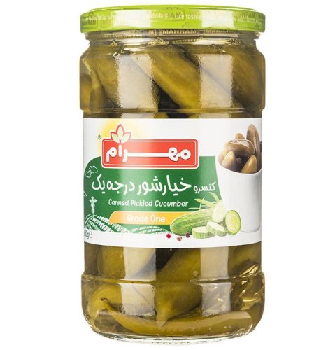 خیار شور درجه یک شیشه مهرام 680 گرمی