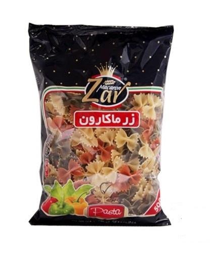 ماکارانی مخلوط سبزیجات فرمی پروانه ای زر ماکارون 500 گرم