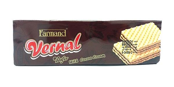 ویفر کاکائویی ورنال فرمند 80 گرم