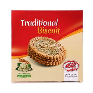 بیسکوئیت سنتی با تزیین زیره ، کنجد و شوید با آرد جو و شهد توت جمانه 380 گرم