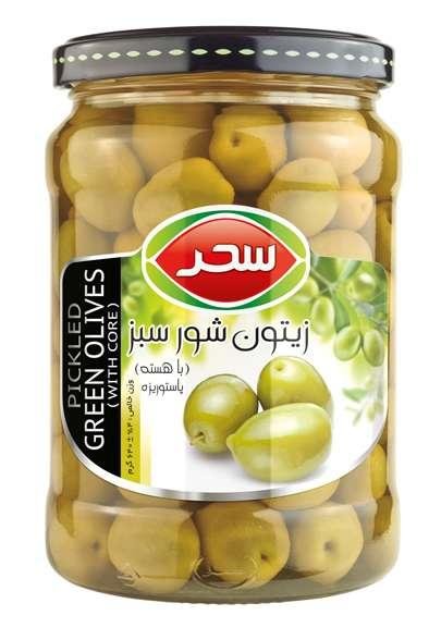 زیتون شور سبز با هسته سحر 640 گرم