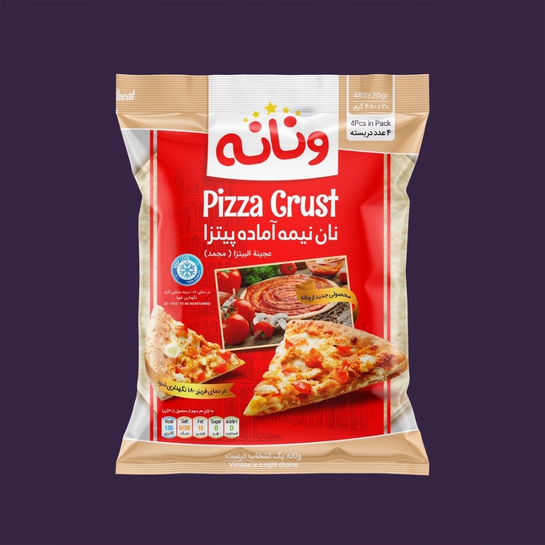 نان نیمه آماده پیتزا منجمد ونانه بسته 4 عددی