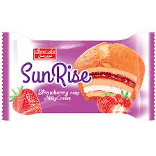 کیک وانیلی توت فرنگی شیرین عسل 30 گرمی