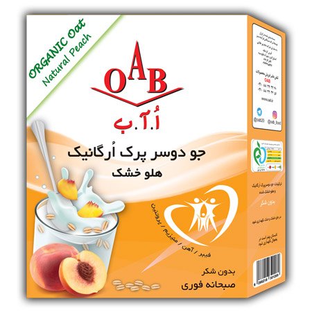جو دو سر پرک اٌرگانیک هلو خشک اٌ.آ.ب 200 گرم