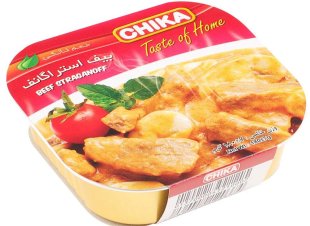 خوراک بیف استراگانف 180 گرمی چیکا