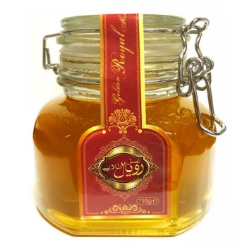 عسل درب قفلی شیشه رویال طلایی 750 گرم