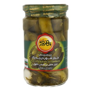 خیارشور درجه یک شیشه بهروز 660 گرم