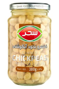 کنسرو شیشه نخود آبگوشتی سحر 380 گرم