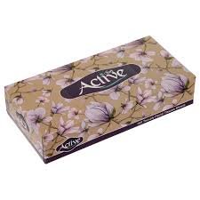 دستمال کاغذی 100 برگ دو لایه سفید اکتیو