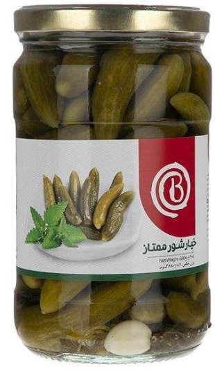 خیارشور شیشه ممتاز 680 گرمی بیژن